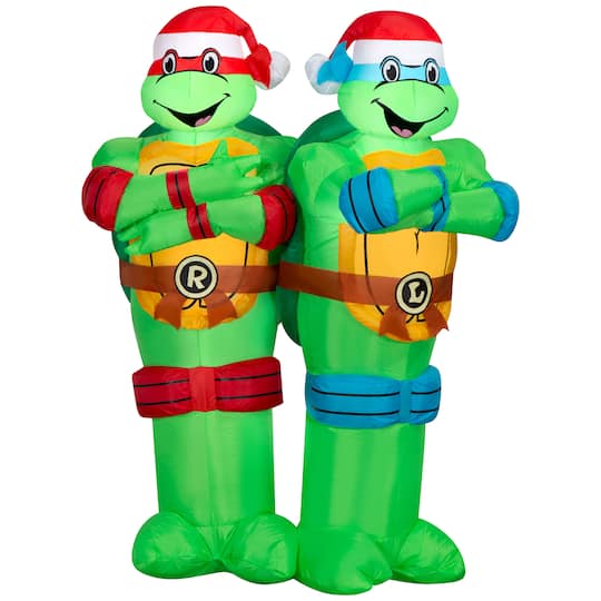 4ft. Airblown® Inflatable Paramount Teenage Mutant Ninja Turtles Leonardo & Raphael Christmas Light